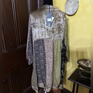 Young Threads Boho Embroidered  Patchwork Floral Dress 3X NWT